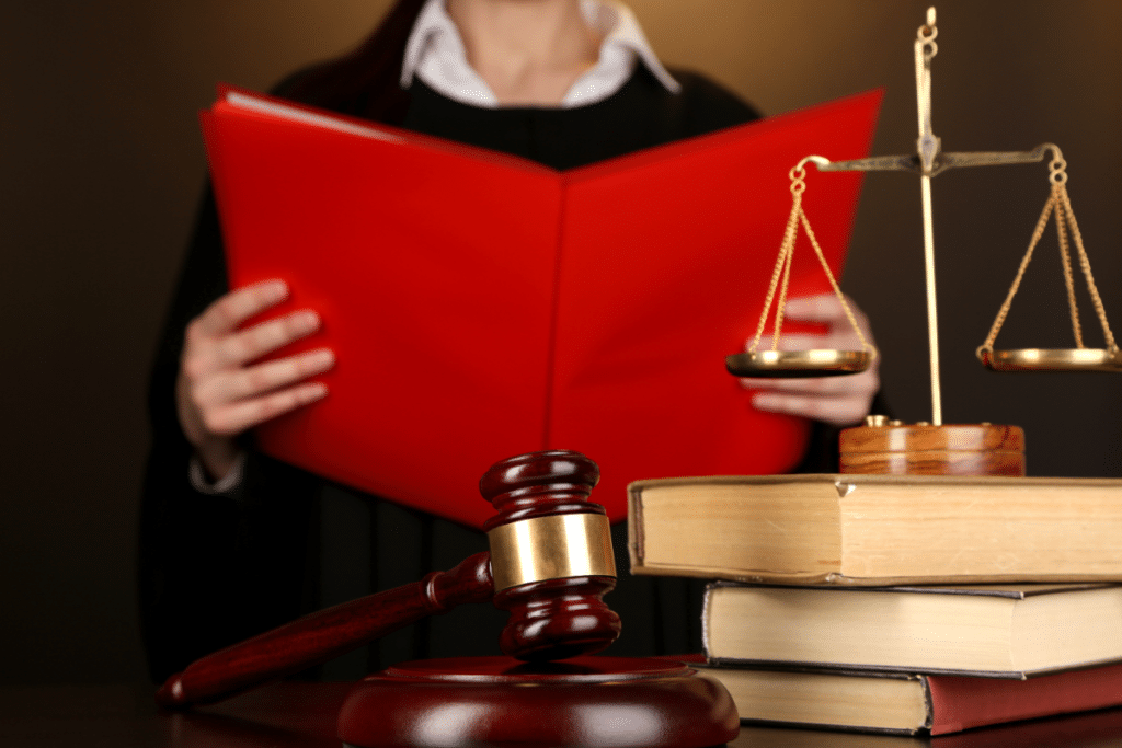 A gavel and a justice scale